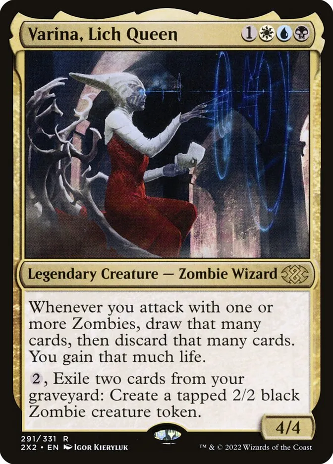 2022 Double Masters 2022 Varina, Lich Queen [Foil] rare #291 rare card image