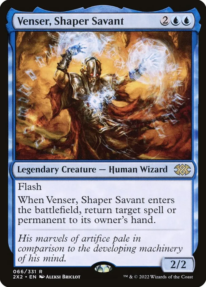 2022 Double Masters 2022 Venser, Shaper Savant rare #66 rare card image