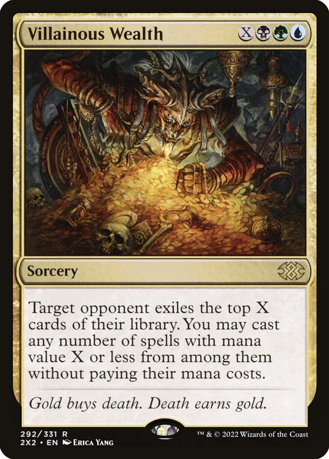 2022 Double Masters 2022 Villainous Wealth #292 rare card image
