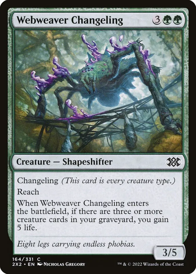 2022 Double Masters 2022 Webweaver Changeling #164 common card image