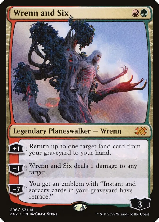 2022 Double Masters 2022 Wrenn and Six [Foil] mythic #296 mythic card image