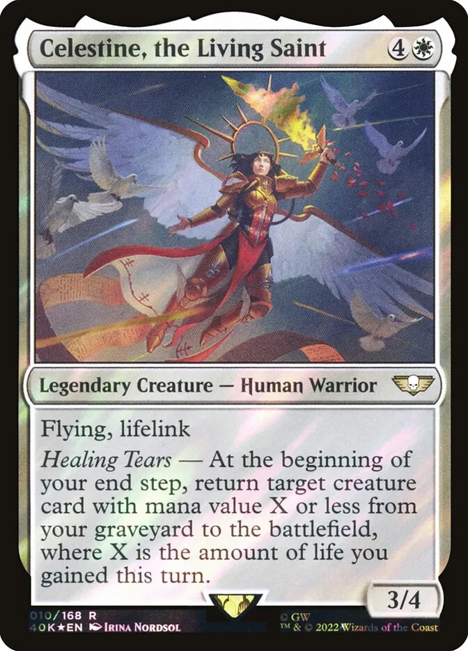 2022 Warhammer 40,000 Commander Celestine, the Living Saint rare #10★ rare card image