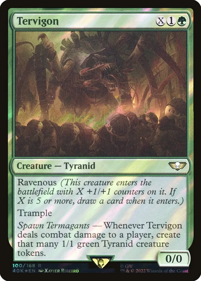 2022 Warhammer 40,000 Commander Tervigon rare #100★ rare card image