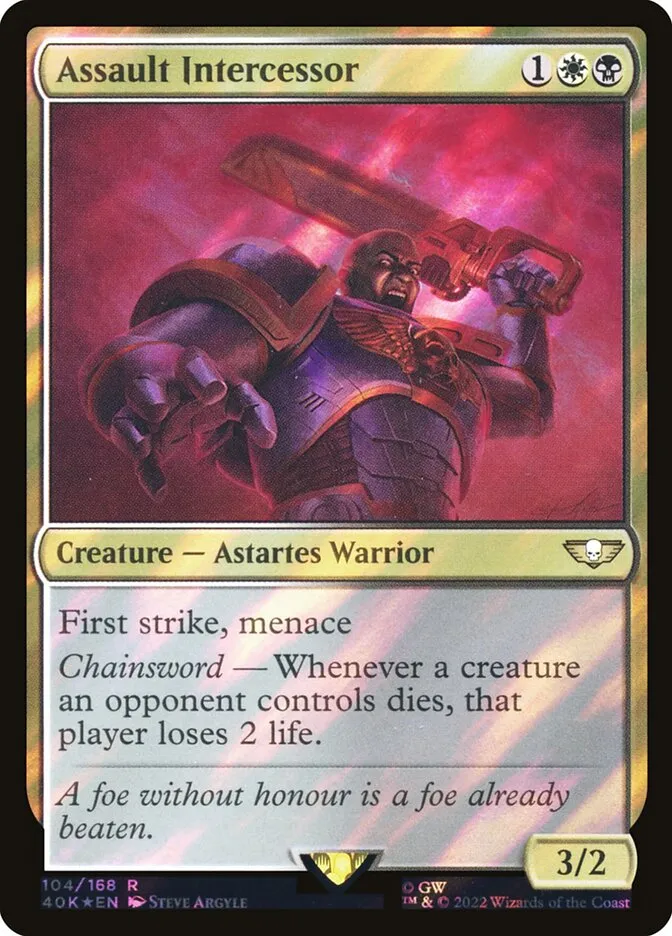 2022 Warhammer 40,000 Commander Assault Intercessor #104★ rare card image
