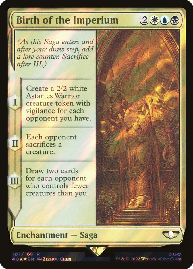 2022 Warhammer 40,000 Commander Birth of the Imperium #107★ rare card image