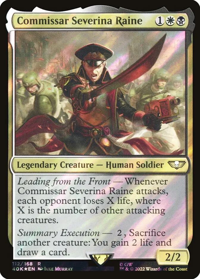 2022 Warhammer 40,000 Commander Commissar Severina Raine #112★ rare card image