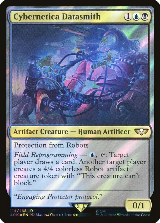 2022 Warhammer 40,000 Commander Cybernetica Datasmith #114★ rare card image