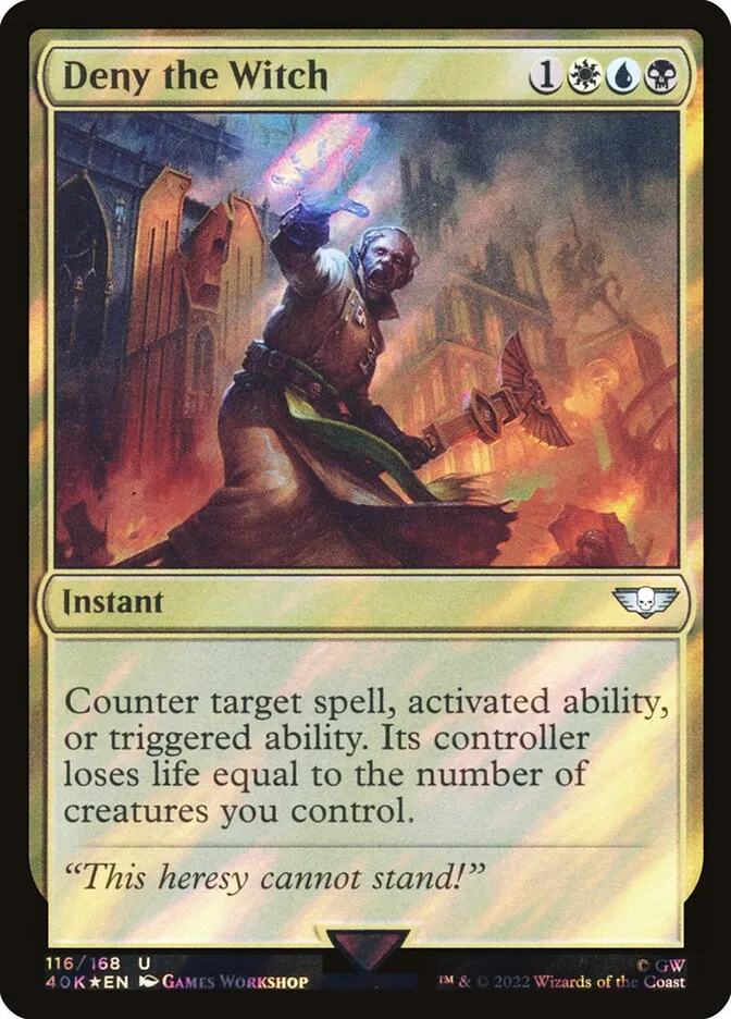 2022 Warhammer 40,000 Commander Deny the Witch #116★ uncommon card image