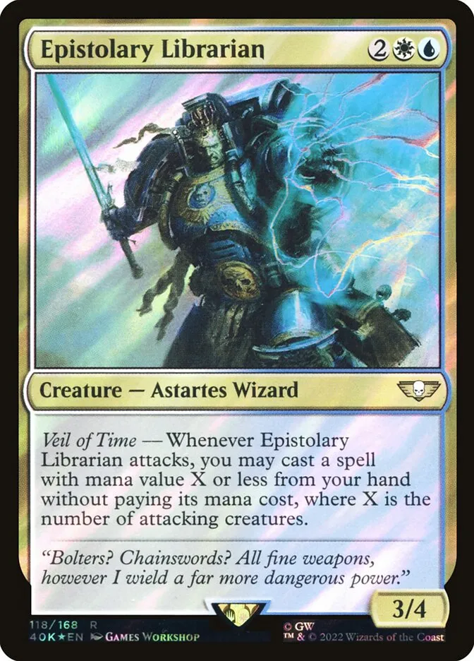 2022 Warhammer 40,000 Commander Epistolary Librarian #118★ rare card image