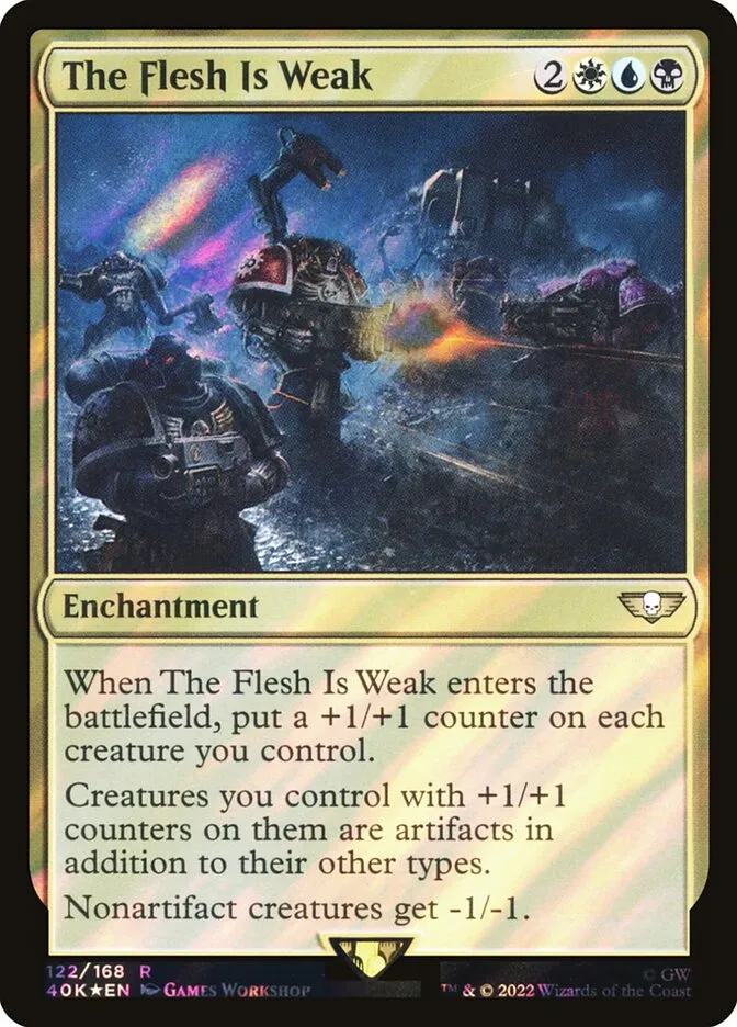 2022 Warhammer 40,000 Commander The Flesh Is Weak #122★ rare card image