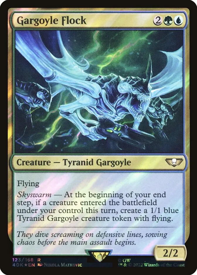 2022 Warhammer 40,000 Commander Gargoyle Flock #123★ rare card image