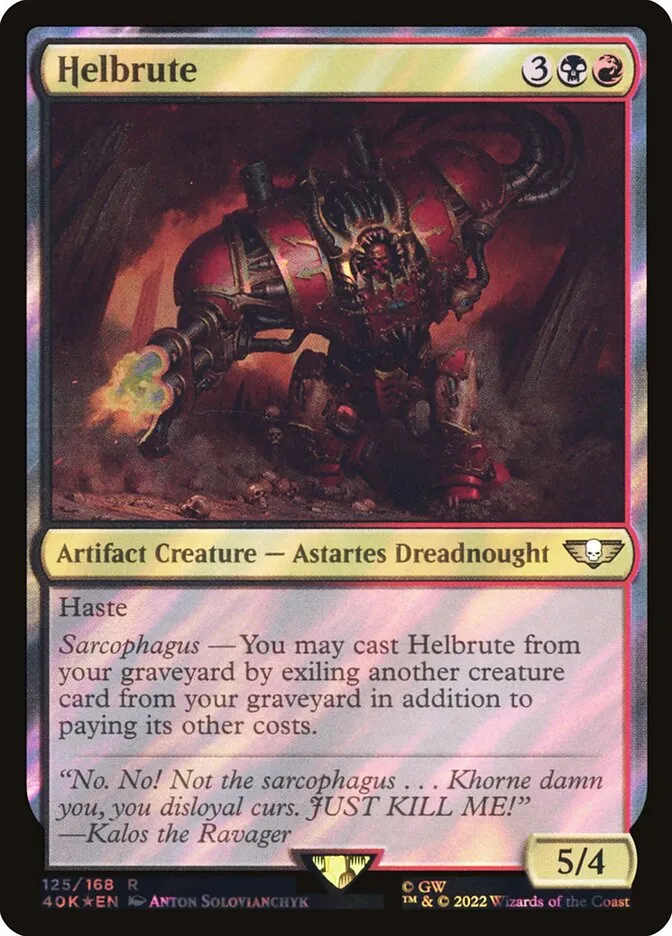 2022 Warhammer 40,000 Commander Helbrute #125★ rare card image