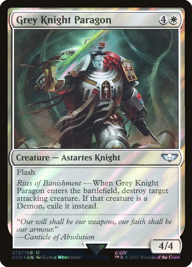 2022 Warhammer 40,000 Commander Grey Knight Paragon uncommon #13★ uncommon card image