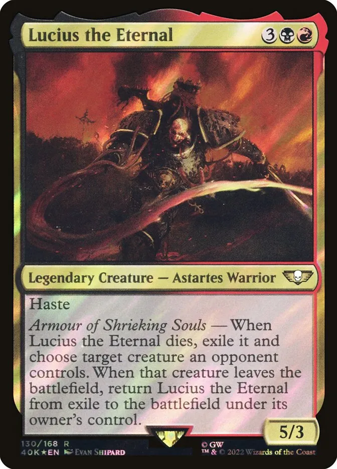 2022 Warhammer 40,000 Commander Lucius the Eternal #130★ rare card image