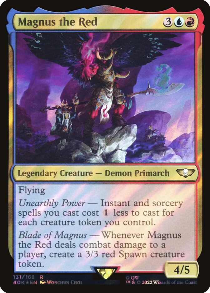 2022 Warhammer 40,000 Commander Magnus the Red #131★ rare card image