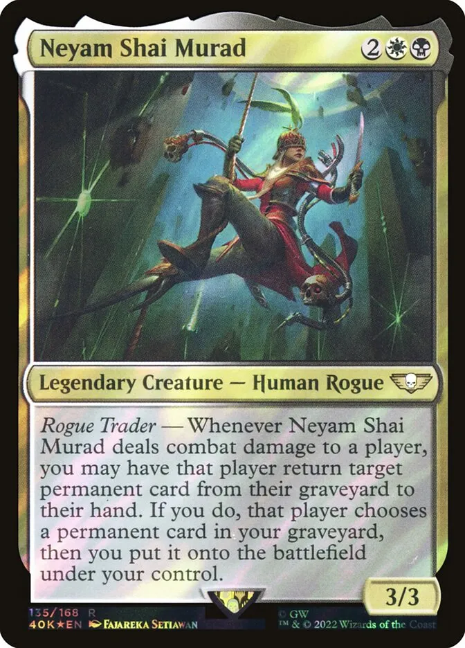 2022 Warhammer 40,000 Commander Neyam Shai Murad #135★ rare card image
