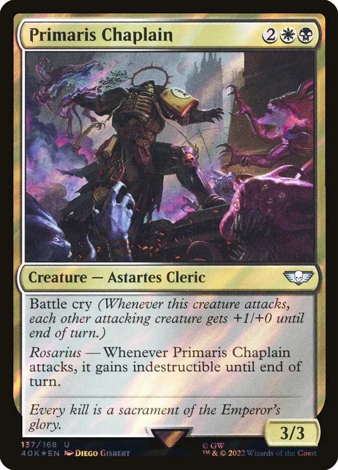 2022 Warhammer 40,000 Commander Primaris Chaplain #137★ uncommon card image