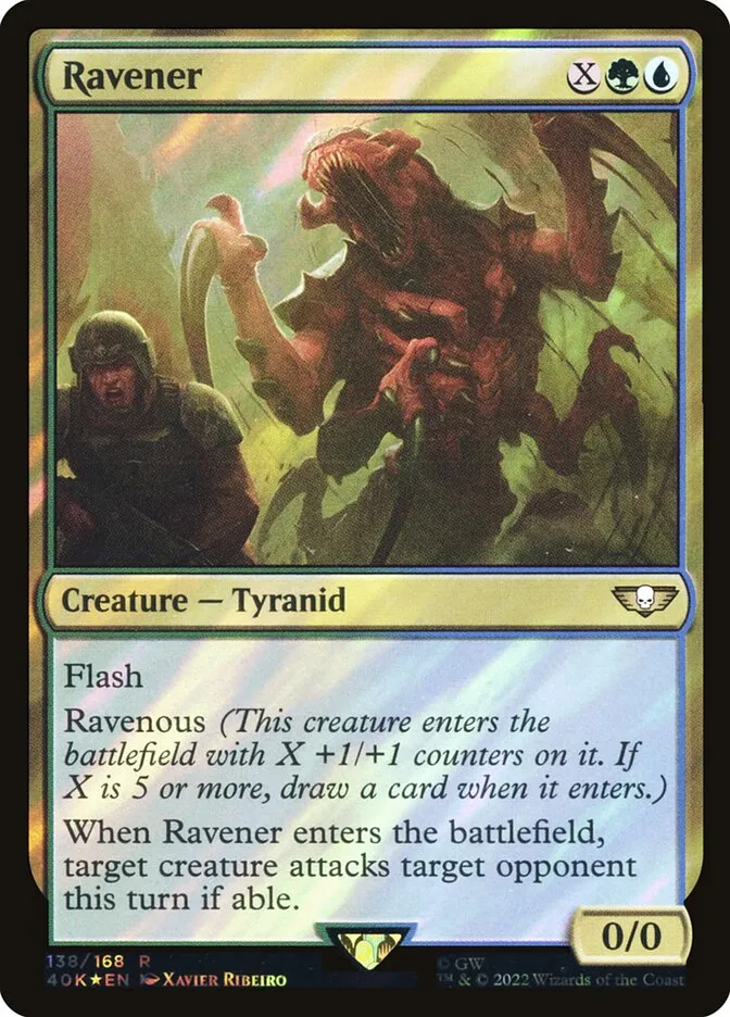 2022 Warhammer 40,000 Commander Ravener #138★ rare card image
