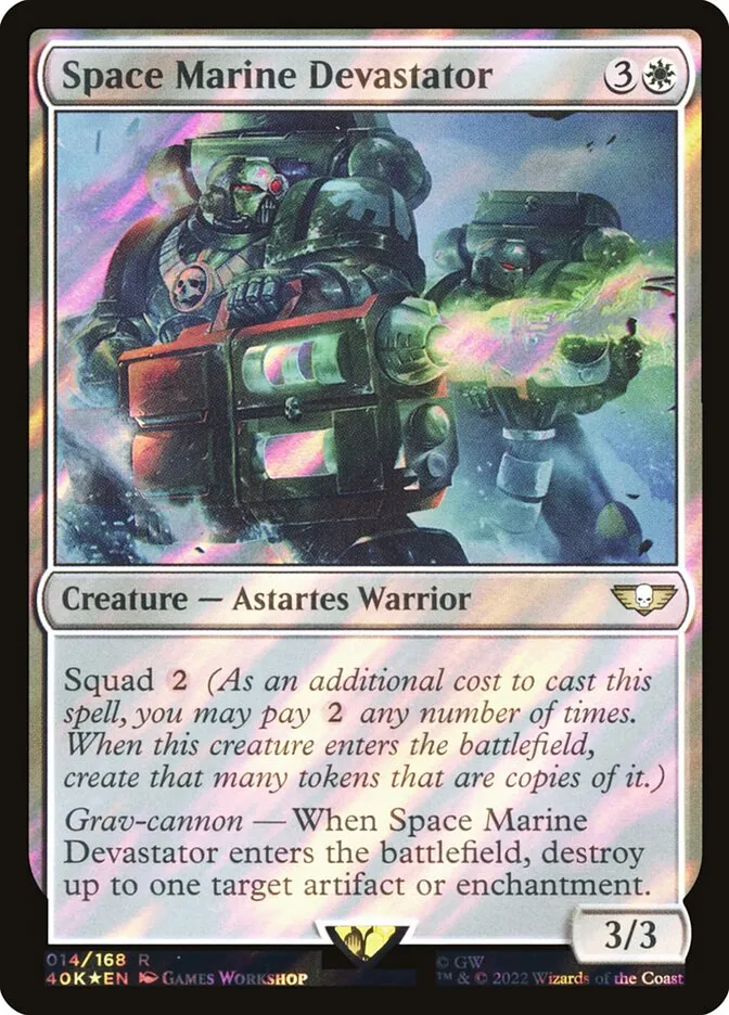2022 Warhammer 40,000 Commander Space Marine Devastator rare #14★ rare card image