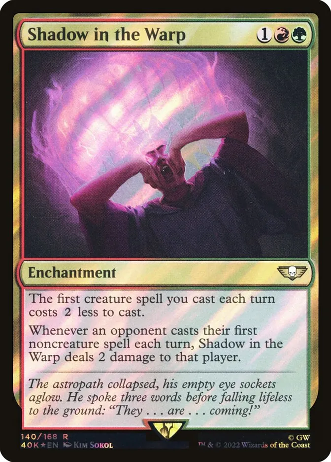 2022 Warhammer 40,000 Commander Shadow in the Warp #140★ rare card image