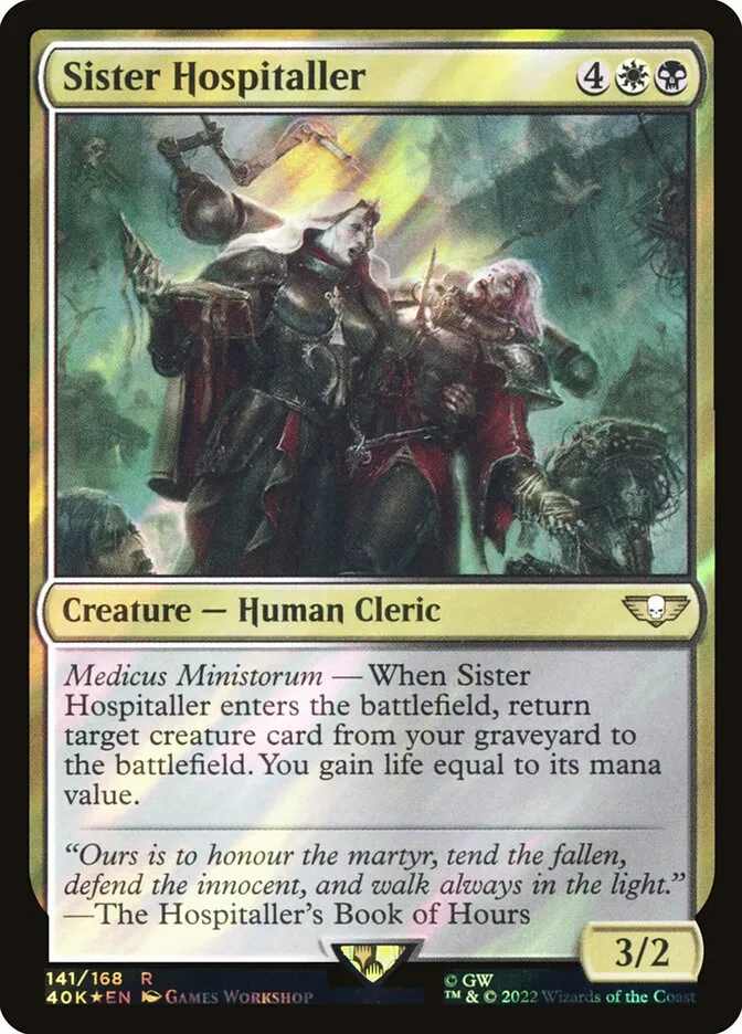 2022 Warhammer 40,000 Commander Sister Hospitaller #141★ rare card image