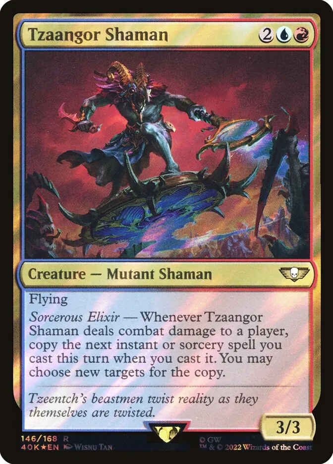 2022 Warhammer 40,000 Commander Tzaangor Shaman #146★ rare card image