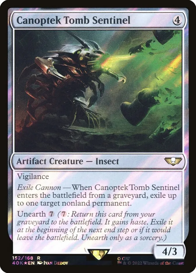 2022 Warhammer 40,000 Commander Canoptek Tomb Sentinel #152★ rare card image