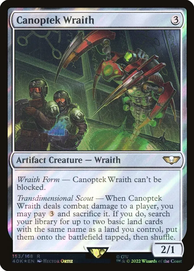 2022 Warhammer 40,000 Commander Canoptek Wraith #153★ rare card image