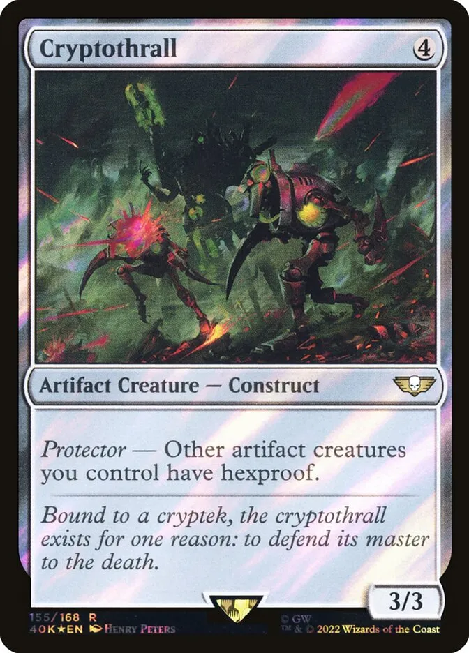 2022 Warhammer 40,000 Commander Cryptothrall #155★ rare card image