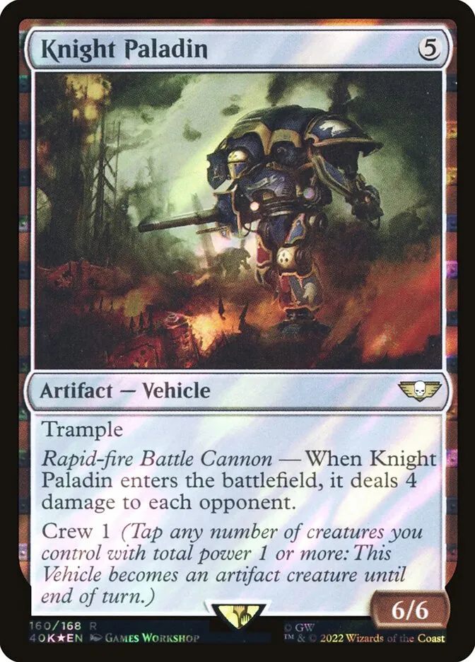 2022 Warhammer 40,000 Commander Knight Paladin #160★ rare card image