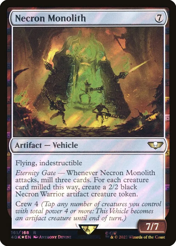 2022 Warhammer 40,000 Commander Necron Monolith #161★ rare card image