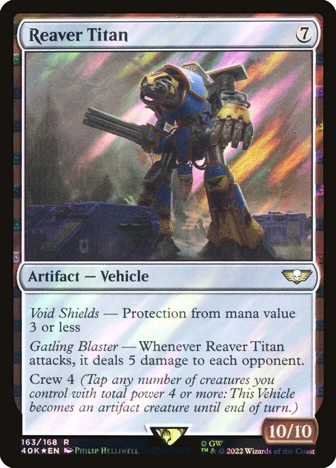 2022 Warhammer 40,000 Commander Reaver Titan #163★ rare card image