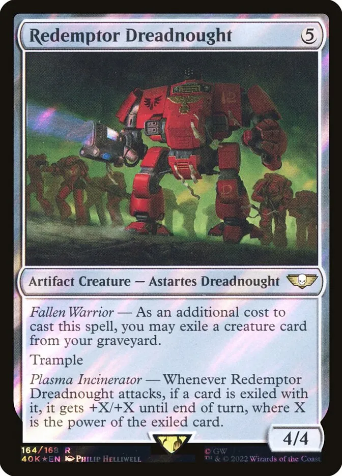 2022 Warhammer 40,000 Commander Redemptor Dreadnought #164★ rare card image