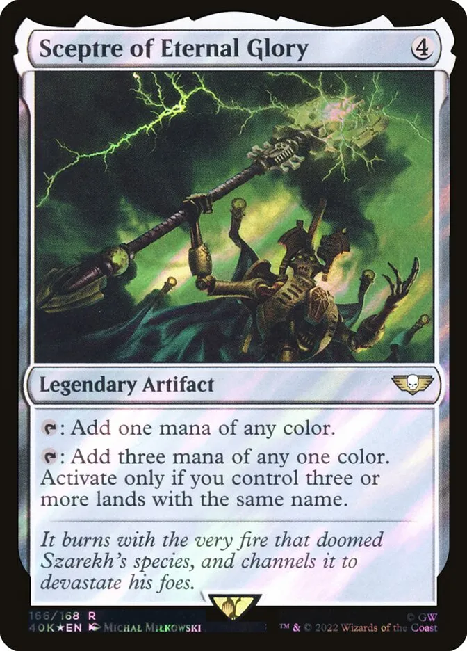 2022 Warhammer 40,000 Commander Sceptre of Eternal Glory #166★ rare card image