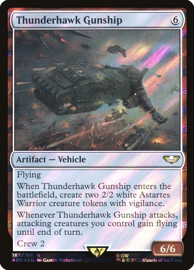 2022 Warhammer 40,000 Commander Thunderhawk Gunship #167★ rare card image