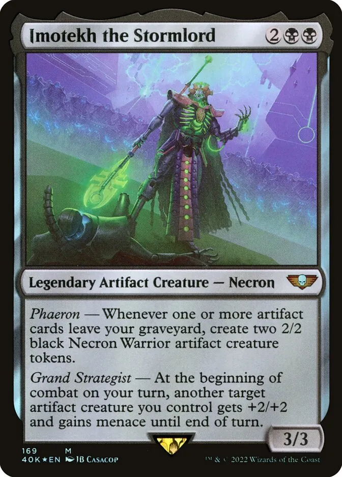 2022 Warhammer 40,000 Commander Imotekh the Stormlord #169 mythic card image