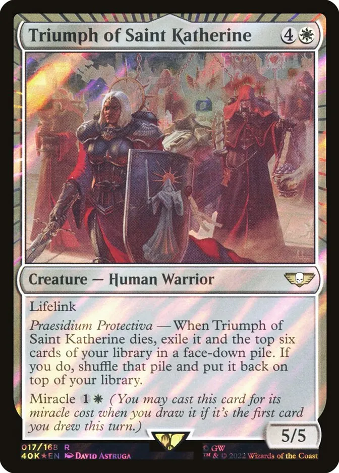 2022 Warhammer 40,000 Commander Triumph of Saint Katherine rare #17★ rare card image