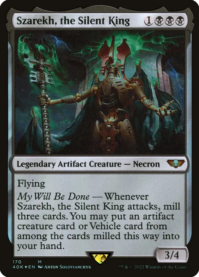 2022 Warhammer 40,000 Commander Szarekh, the Silent King #170 mythic card image