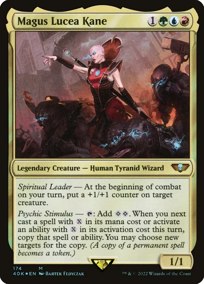 2022 Warhammer 40,000 Commander Magus Lucea Kane #174 mythic card image