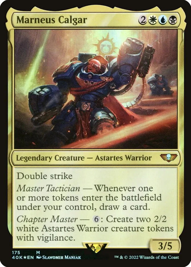 2022 Warhammer 40,000 Commander Marneus Calgar #175 mythic card image