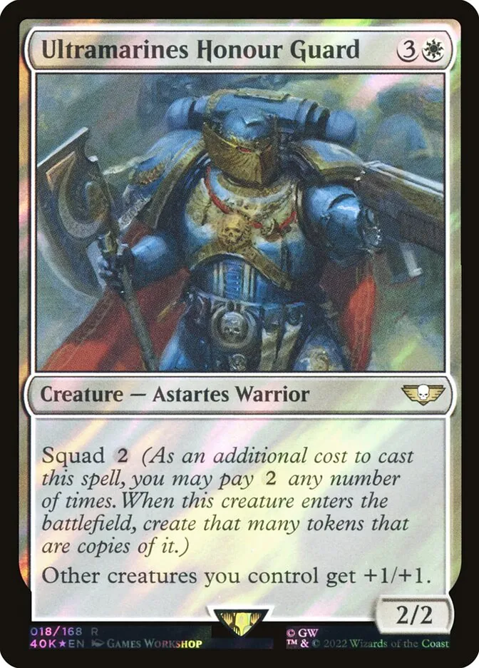 2022 Warhammer 40,000 Commander Ultramarines Honour Guard rare #18★ rare card image