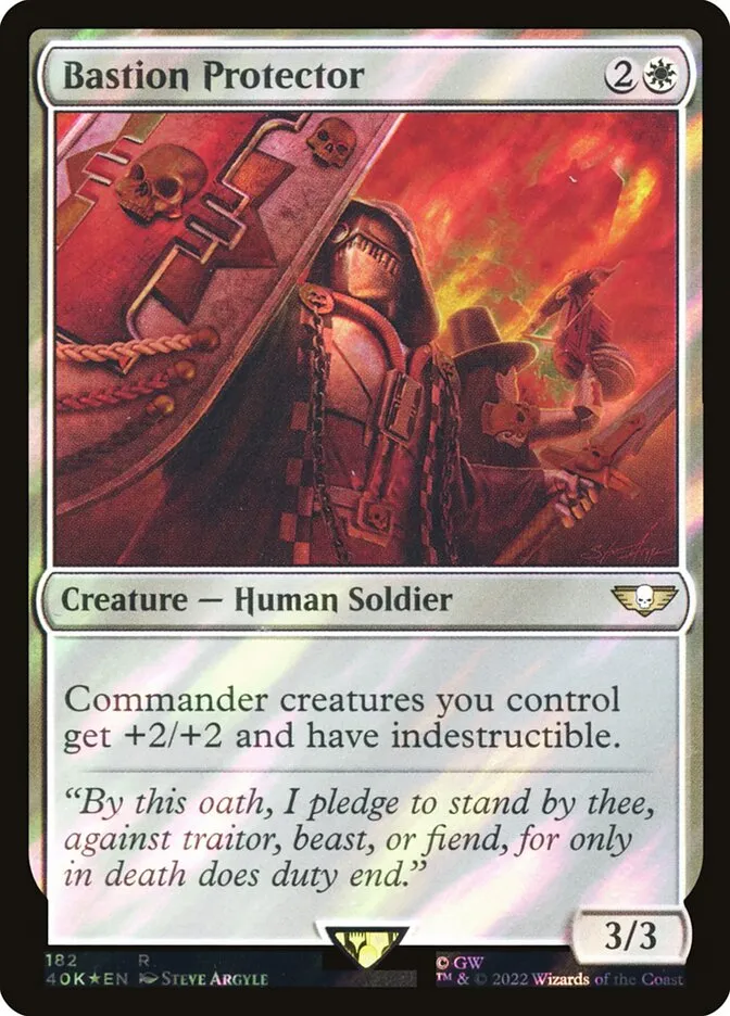 2022 Warhammer 40,000 Commander Bastion Protector #182★ rare card image