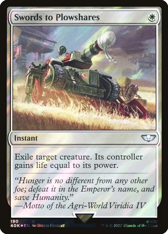 2022 Warhammer 40,000 Commander Swords to Plowshares #190★ uncommon card image