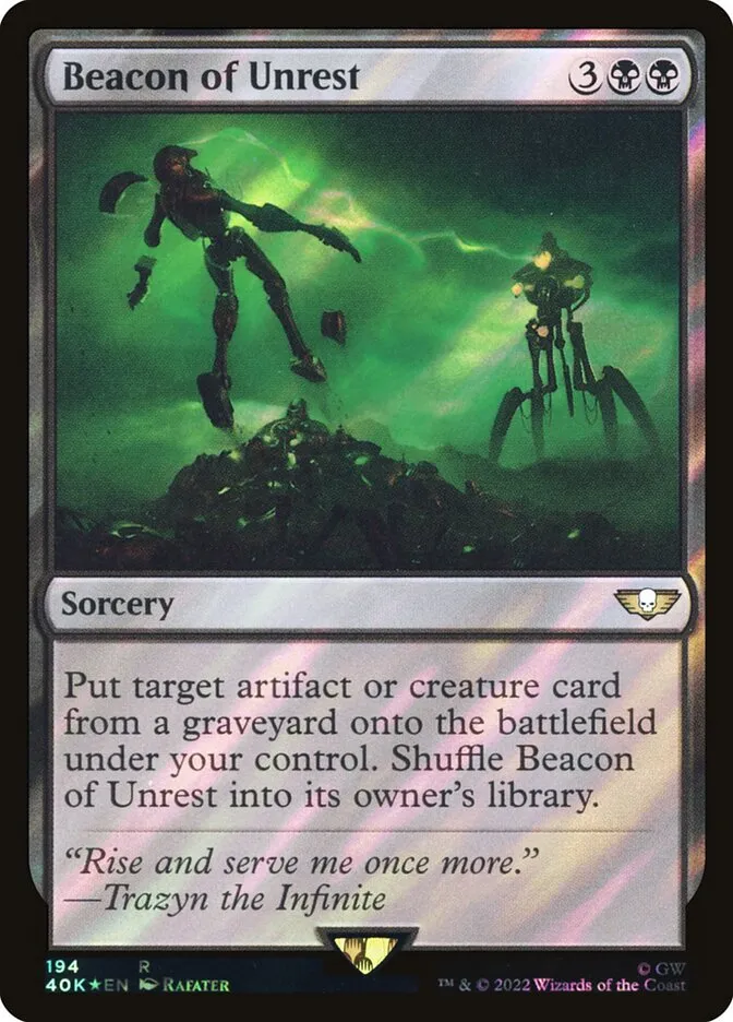 2022 Warhammer 40,000 Commander Beacon of Unrest #194★ rare card image