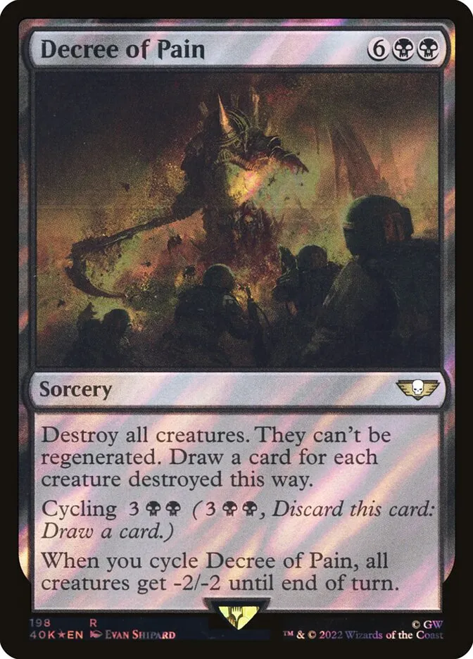 2022 Warhammer 40,000 Commander Decree of Pain #198★ rare card image