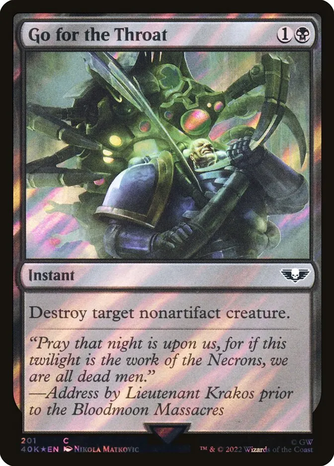 2022 Warhammer 40,000 Commander Go for the Throat #201★ common card image
