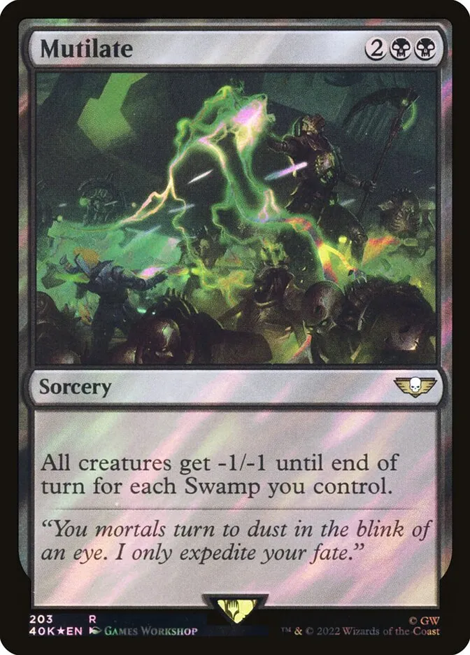 2022 Warhammer 40,000 Commander Mutilate #203★ rare card image