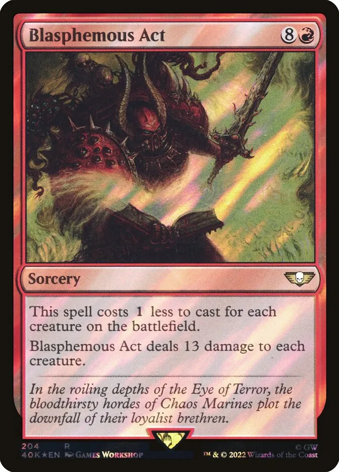 2022 Warhammer 40,000 Commander Blasphemous Act #204★ rare card image