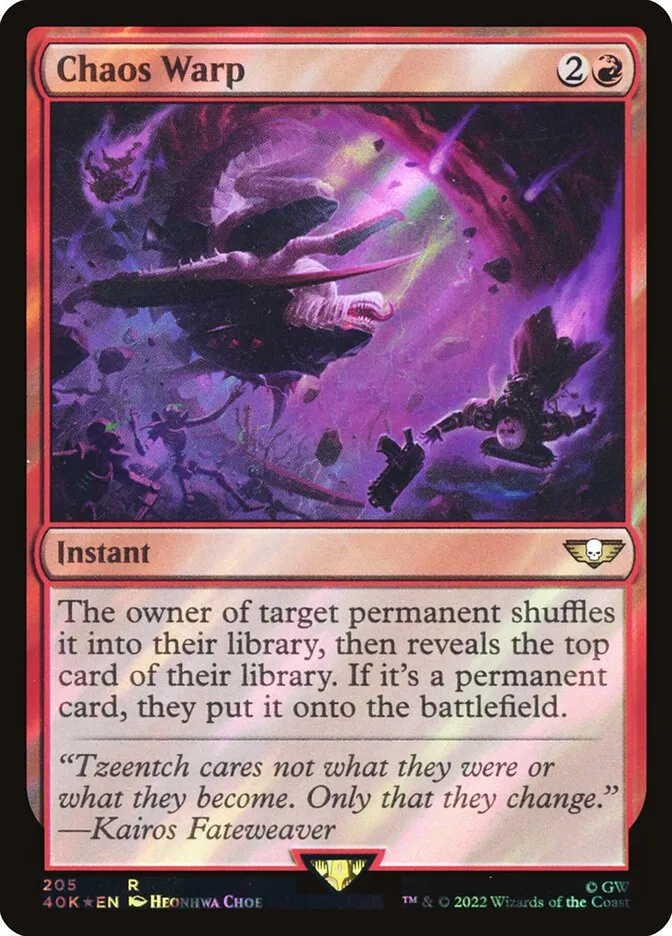 2022 Warhammer 40,000 Commander Chaos Warp #205★ rare card image
