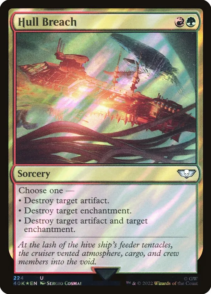 2022 Warhammer 40,000 Commander Hull Breach #224★ uncommon card image